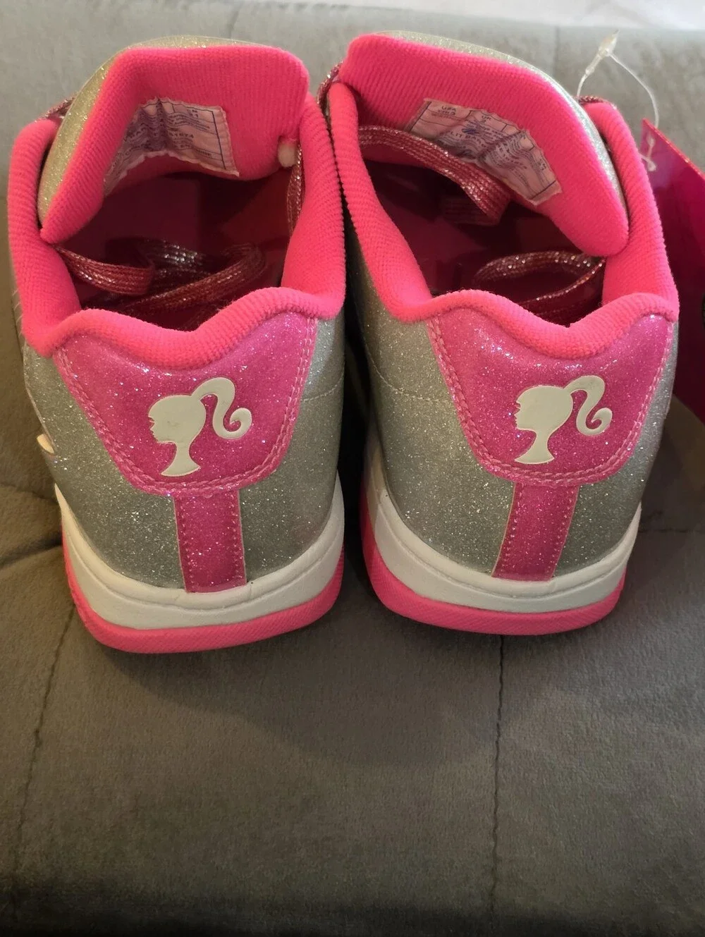 Barbie Heelys Youth Size 3 Glitter Pink Silver Wheeled Shoes Sneakers NWT